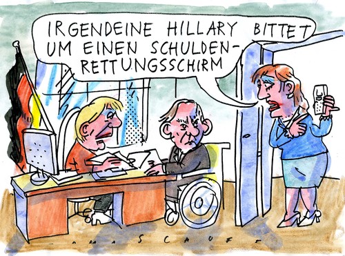Cartoon: USA (medium) by Jan Tomaschoff tagged usa,staatsverschuldung,hillary,clinton,usa,staatsverschuldung,hillary clinton,hillary,clinton