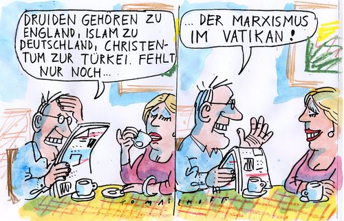 Cartoon: Vatikan (medium) by Jan Tomaschoff tagged migration,islam,migration,immigration,ausländer,deutschland,islam