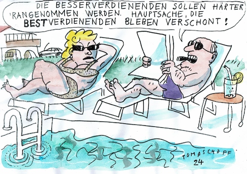 Cartoon: Verdienende (medium) by Jan Tomaschoff tagged steuern,reichtum,gerechtigkeit,steuern,reichtum,gerechtigkeit