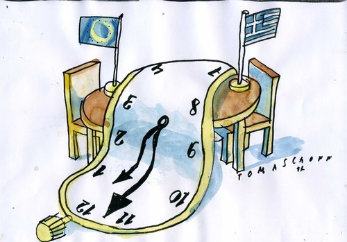 Cartoon: Verhandlung (medium) by Jan Tomaschoff tagged griechenland,eu,finanzkrise,griechenland,eu,finanzkrise