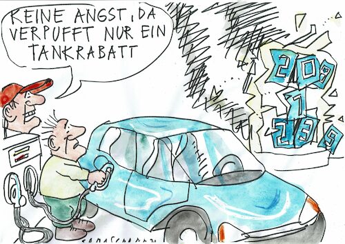 Cartoon: verpufft (medium) by Jan Tomaschoff tagged benzinpreis,steuern,entlastung,benzinpreis,steuern,entlastung