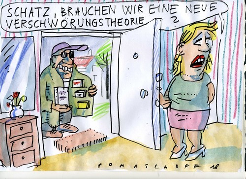 Cartoon: Verschwörungstheorie (medium) by Jan Tomaschoff tagged verschwörungstheorie,verschwörungstheorie