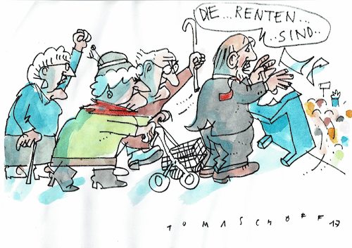 Cartoon: Versprochen (medium) by Jan Tomaschoff tagged renten,wahlkampf,renten,wahlkampf