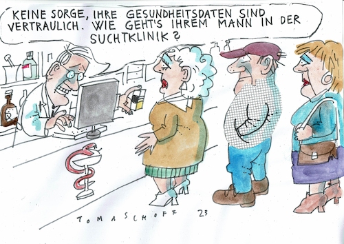 Cartoon: Vertraulich (medium) by Jan Tomaschoff tagged gesundheit,daten,digitalisierung,vertraulichkeit,gesundheit,daten,digitalisierung,vertraulichkeit