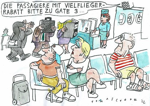 Cartoon: Vielflieger (medium) by Jan Tomaschoff tagged fliegen,energie,umwelt,scham,fliegen,energie,umwelt,scham