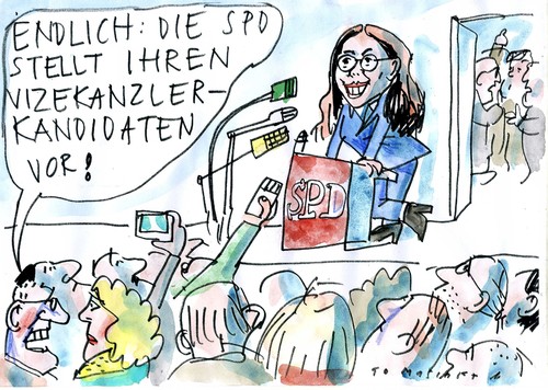 Cartoon: Vizekanzlerkandidat (medium) by Jan Tomaschoff tagged spd,wahlen,spd,wahlen