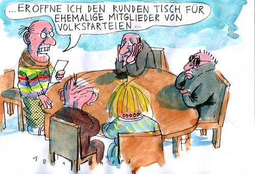 Cartoon: Volksparteien (medium) by Jan Tomaschoff tagged volksparteien,volksparteien,parteien,partei