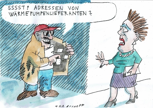 Cartoon: Wärmepumpen (medium) by Jan Tomaschoff tagged energie,technik,fachkräftemangel,wärmepumpe,energie,technik,fachkräftemangel,wärmepumpe