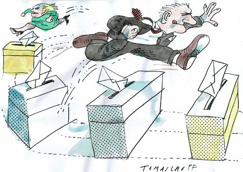 Cartoon: Wahlen (medium) by Jan Tomaschoff tagged politiker,karriere,wahl,politiker,karriere,wahl