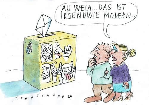 Cartoon: Wahlfälschung (medium) by Jan Tomaschoff tagged wahlen,fälschung,demokratie,wahlen,fälschung,demokratie