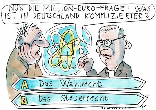 Cartoon: Wahlrecht (medium) by Jan Tomaschoff tagged wahlrecht,steuerrecht,wahlrecht,steuerrecht