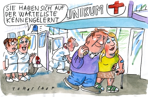 Cartoon: Warteliste (medium) by Jan Tomaschoff tagged gesundheitsreform,gesundheitsreform,gesundheit,warten