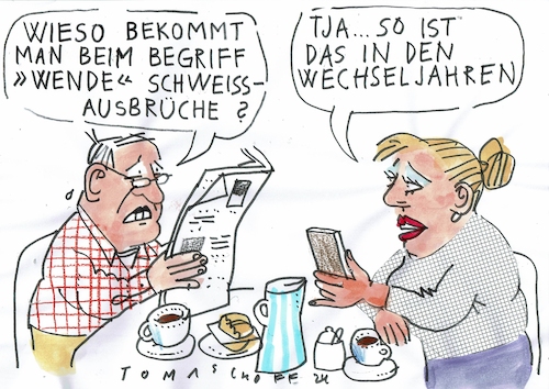 Cartoon: Wechel (medium) by Jan Tomaschoff tagged wende,wecjsel,politik,krise,wende,wecjsel,politik,krise