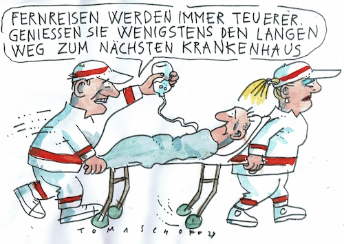 Cartoon: Weg (medium) by Jan Tomaschoff tagged gesundheit,klinik,reform,gesundheit,klinik,reform