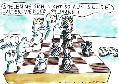Cartoon: weisser Mann (medium) by Jan Tomaschoff tagged toleranz,vielfalt,phrasen,toleranz,vielfalt,phrasen