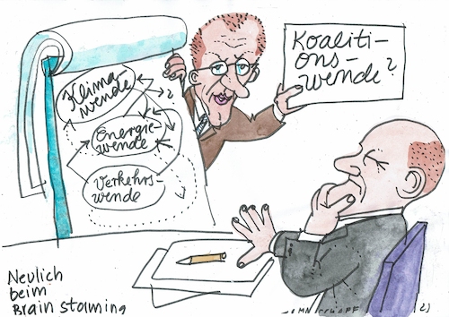 Cartoon: Wende (medium) by Jan Tomaschoff tagged cdu,spd,ampel,koalition,merz,scholz,cdu,spd,ampel,koalition,merz,scholz