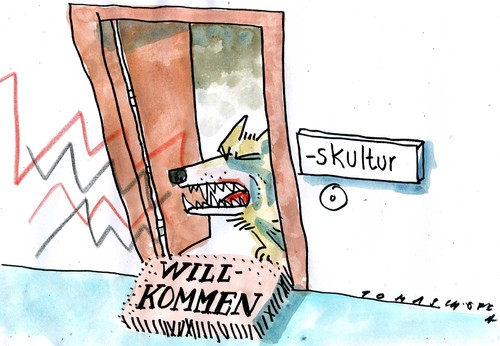 Cartoon: Willkommenskultur (medium) by Jan Tomaschoff tagged migration,toleranz,migration,toleranz
