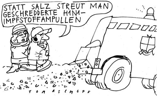 Cartoon: Winter (medium) by Jan Tomaschoff tagged winter,h1n1,schweinegrippe,impfstoff