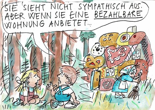Cartoon: Wohnungssuche 2 (medium) by Jan Tomaschoff tagged wohnungsmangel,wohnungsmangel
