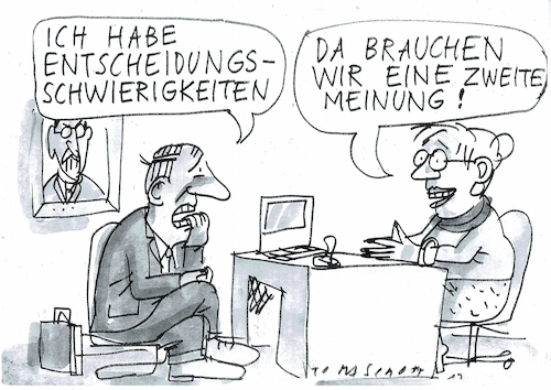Cartoon: zewite Meinung (medium) by Jan Tomaschoff tagged psychologie,probleme,beratung,psychologie,probleme,beratung