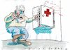 Cartoon: Au (small) by Jan Tomaschoff tagged gesundheit