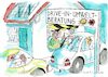 Cartoon: drive in (small) by Jan Tomaschoff tagged umwelt,auto,corona