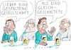 Cartoon: gespalten (small) by Jan Tomaschoff tagged gesellschaft,streitkultur,spaltung,vielfalt