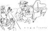 Cartoon: H1N1 (small) by Jan Tomaschoff tagged schweinegrippe,pandemie,swine,flu,impfstoff,h1n1,serum