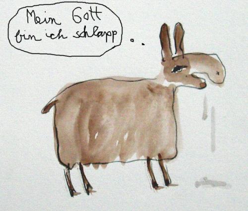 Cartoon: Schlappes Lama (medium) by nele andresen tagged spucken