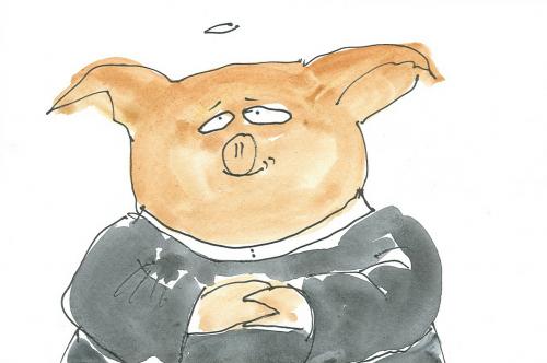 Cartoon: schweinepriester (medium) by nele andresen tagged schwein,