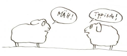 Cartoon: Typisch! (medium) by nele andresen tagged schaf
