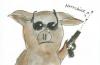 Cartoon: Schwein zögerlich (small) by nele andresen tagged schwein,gangster,abknalln,