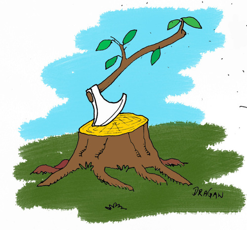 Cartoon: ax (medium) by draganm tagged ax,trees