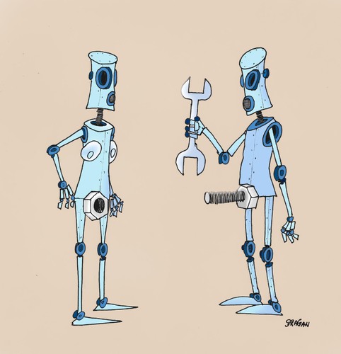Cartoon: xxx (medium) by draganm tagged robot,xxx