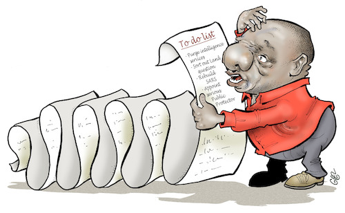 Cartoon: Cyril Ramaphosa (medium) by Damien Glez tagged cyril,ramaphosa,south,africa,president,cyril,ramaphosa,south,africa,president