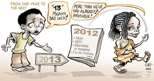 Cartoon: Happy New Year! (medium) by Damien Glez tagged 2012,2013,new,year,africa
