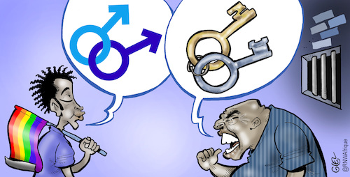 Cartoon: Homophobia (medium) by Damien Glez tagged homophobia,homophobia