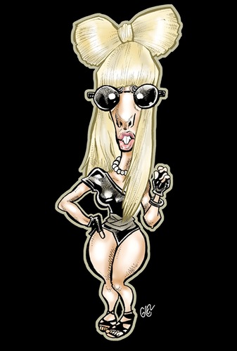 Cartoon: Lady Gaga (medium) by Damien Glez tagged lady,gaga