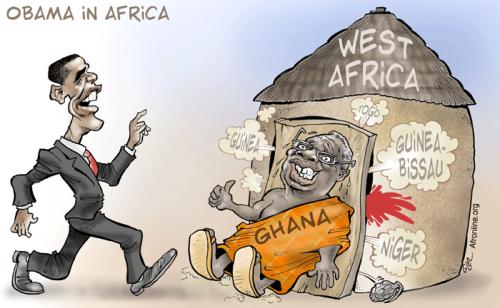 Cartoon: Obama in Africa (medium) by Damien Glez tagged obama,africa,westafrica,ghana