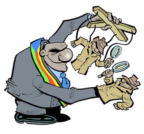 Cartoon: Power and secret services (medium) by Damien Glez tagged power,secret,services,politicians,power,secret,services,politicians
