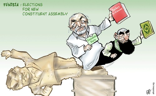 Cartoon: Tunisia Elections (medium) by Damien Glez tagged tunisia,elections