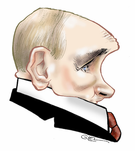 Cartoon: Vladimir Putin (medium) by Damien Glez tagged vladimir,putin,poutine,russia,president,vladimir,putin,poutine,russia,president