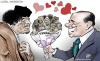 Cartoon: Meeting (small) by Damien Glez tagged muammar al gaddafi silvio berlusconi italy lybia