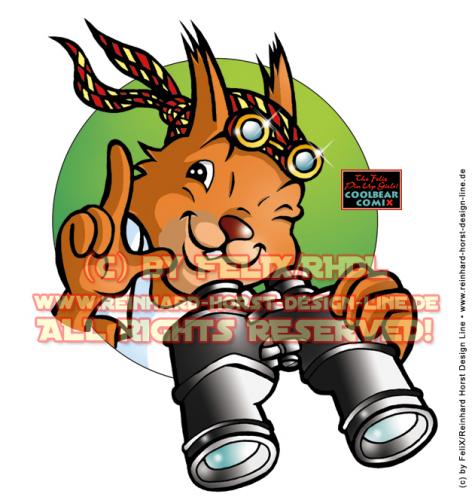 Cartoon: Cartoon Character Design (medium) by FeliXfromAC tagged eichhorn,chipmunk,felix,alias,reinhard,horst,design,line,character,mascot,sympathiefigur,germany,aachen,illustrator,cartoon,comic,illustration