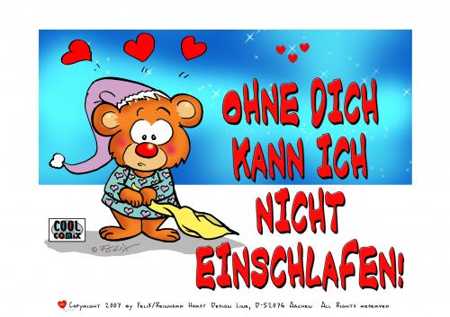 Cartoon: Cartoon Character Sleepy Tim (medium) by FeliXfromAC tagged bär,bear,sleepy,stockart,einschlafen,charakter,model,sheet,felix,alias,reinhard,horst,aachen,devil,teufel,mascot,sympathiefigur,gute,nacht,design,line,layout,entwurf,rot,red,comic,cartoon,illustration