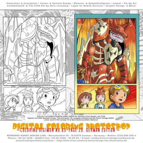 Cartoon: Digimon Digital Coloring (medium) by FeliXfromAC tagged felix,alias,reinhard,horst,aachen,design,line,cover,comic,cartoon,illustration,digimon,manga,digital,koloring,comuter,coloring