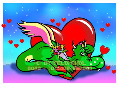 Cartoon: Dragons in Love 12 (medium) by FeliXfromAC tagged nice,animals,tiere,tier,logos,stockart,sympathiefiguren,mascots,wallpapers,characters,characterdesign,figuren,whimsical,felix,alias,reinhard,horst,design,line,drache,dragon,red,love,schüchtern,beziehung,shy