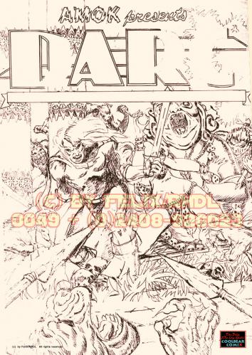 Cartoon: Pencils for Comic Cover DARC! (medium) by FeliXfromAC tagged felix,alias,reinhard,horst,abentuer,comic,montgomery,scott,design,line,aachen,pncil,bleistift,kampf,fight,action,klassisch,page,barbar,barbarian,stockart