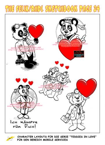 Cartoon: Sketchbook Cartoon Character (medium) by FeliXfromAC tagged nice,animals,tiere,tier,logos,sympathiefiguren,mascots,wallpapers,characters,characterdesign,figuren,hey,melde,dich,whimsical,felix,alias,reinhard,horst,design,line,bär,bear,beziehung,red,love,herzen,sketchbook,layout