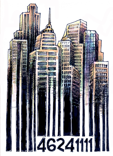 Cartoon: City Code (medium) by AGRA tagged city,life,population
